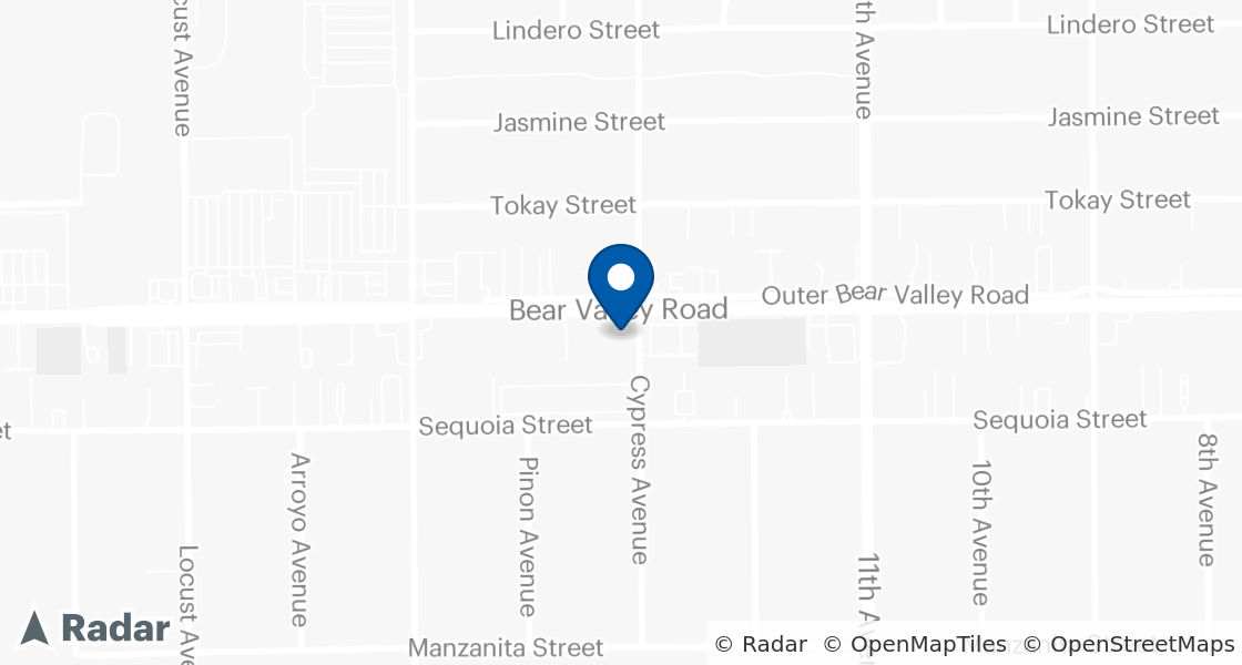 Map of Dairy Queen Location:: 15481 Bear Valley Rd, Hesperia, CA, 92345